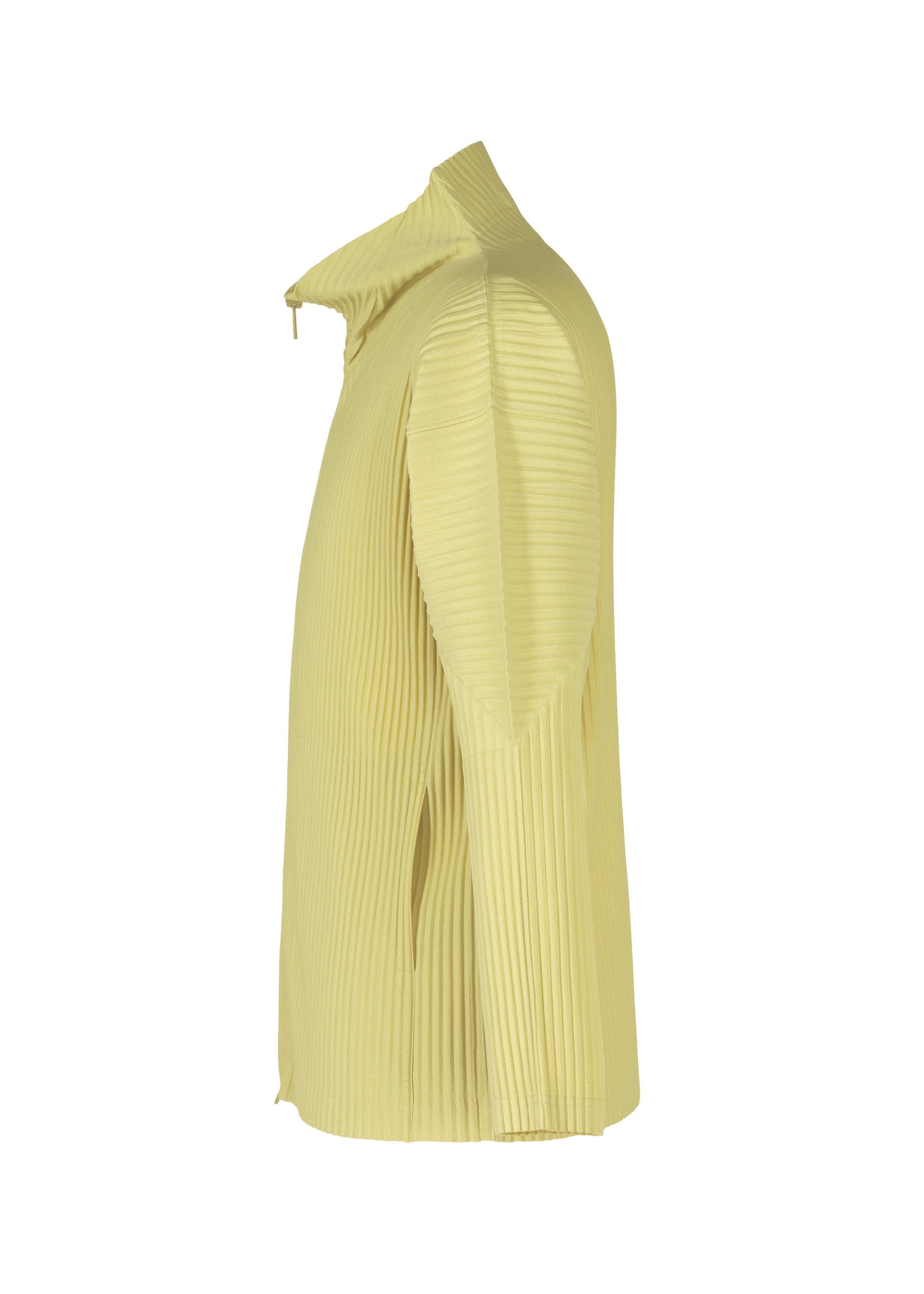 A detail shot of the Homme Plisse Issey Miyake COLOR PLEATS 2 blouson.