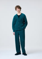 A model wears the HOMME PLISSE ISSEY MIYAKE COLOR PLEATS 1 prêt à porter.