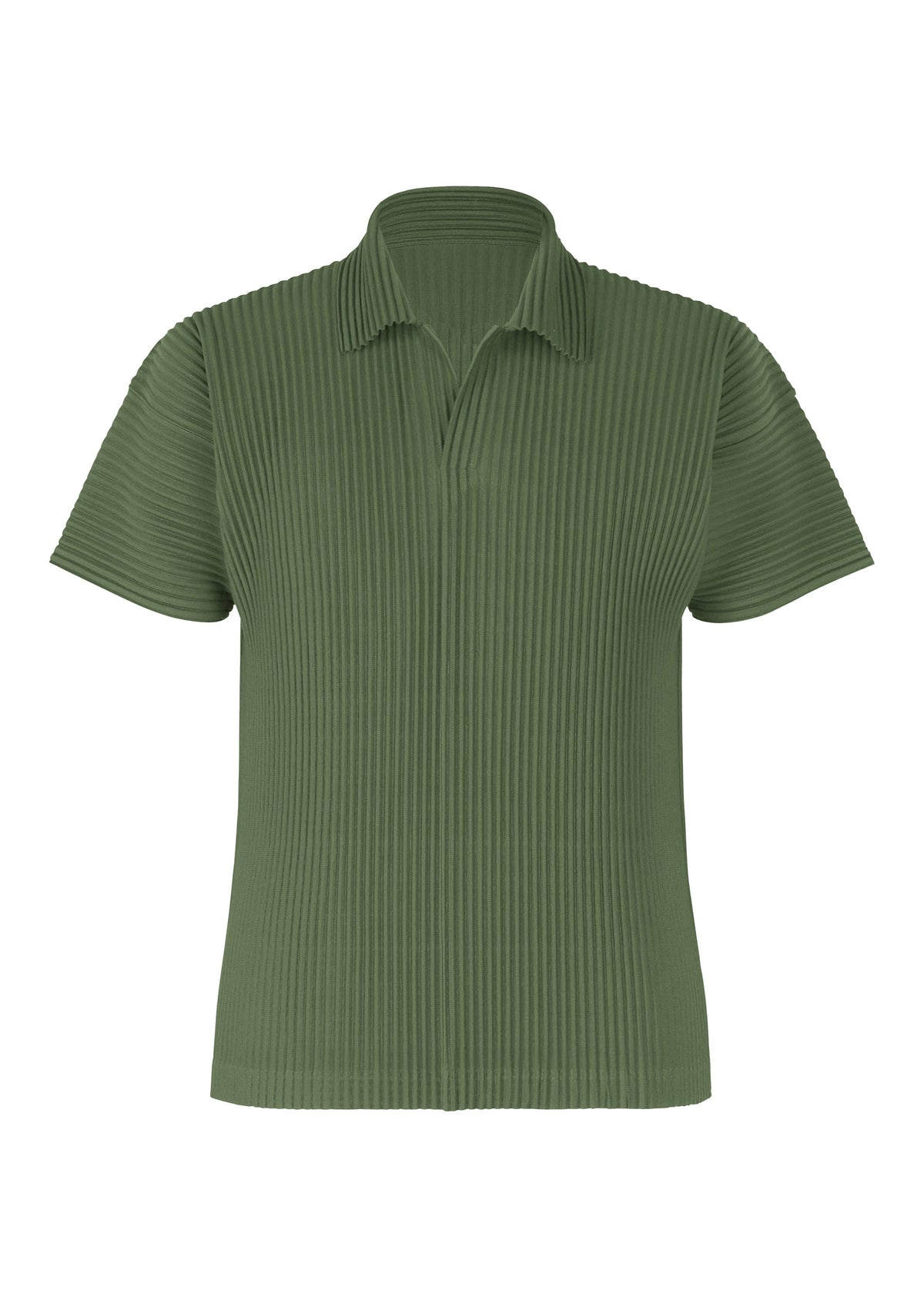 A product shot of the Homme Plisse Issey Miyake COLOR PLEATS 2 shirt in duomo door green (69), recurring_style.