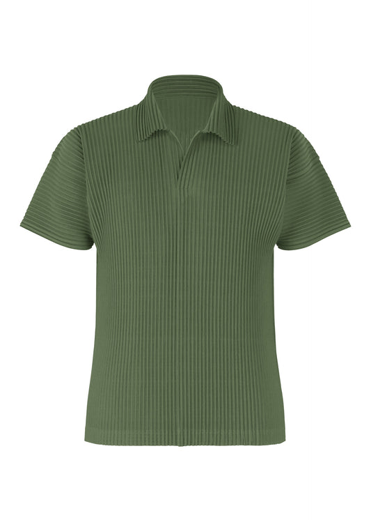 A product shot of the Homme Plisse Issey Miyake COLOR PLEATS 2 shirt in duomo door green (69), recurring_style.