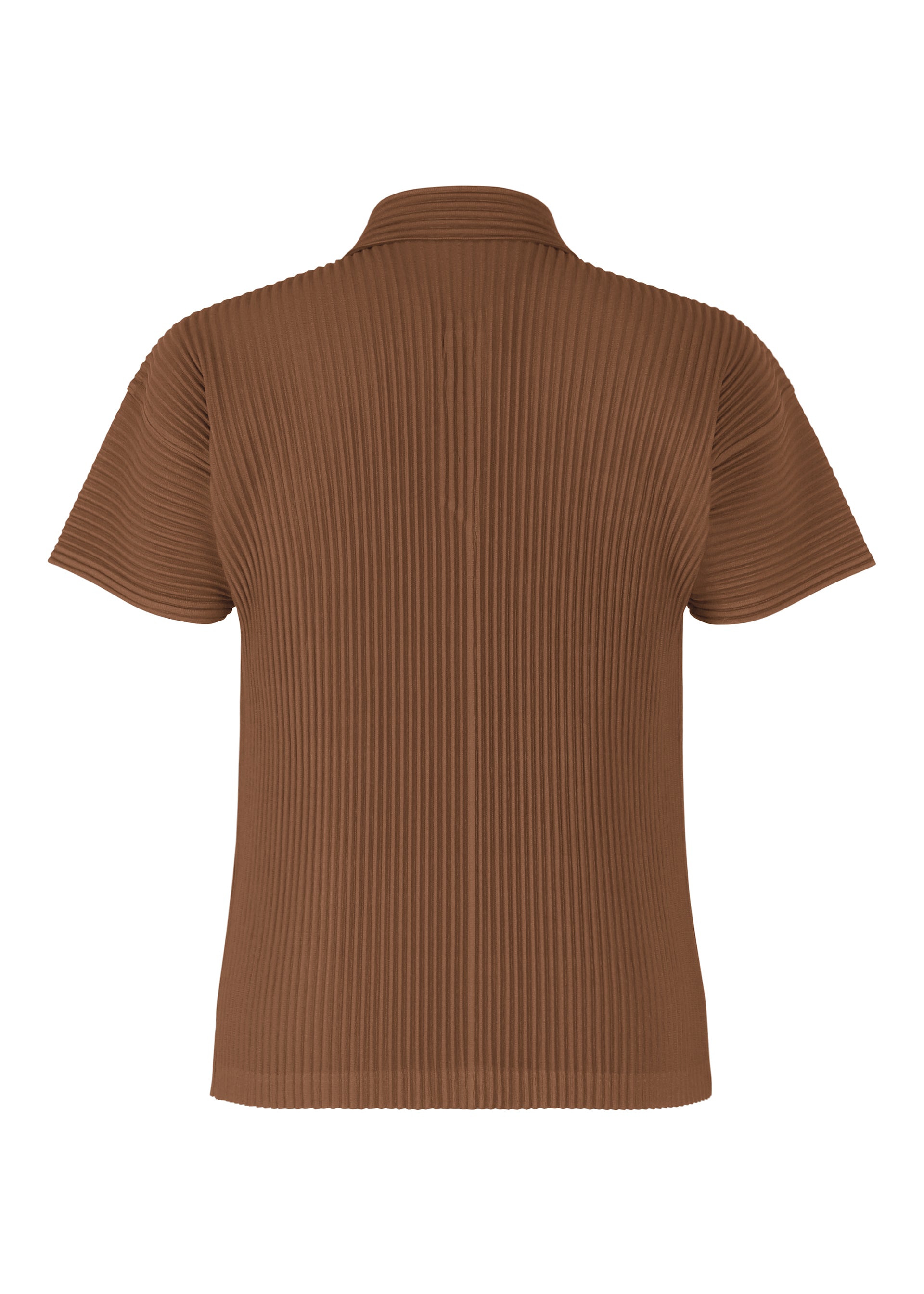 A detail shot of the Homme Plisse Issey Miyake COLOR PLEATS 2 polo shirt.