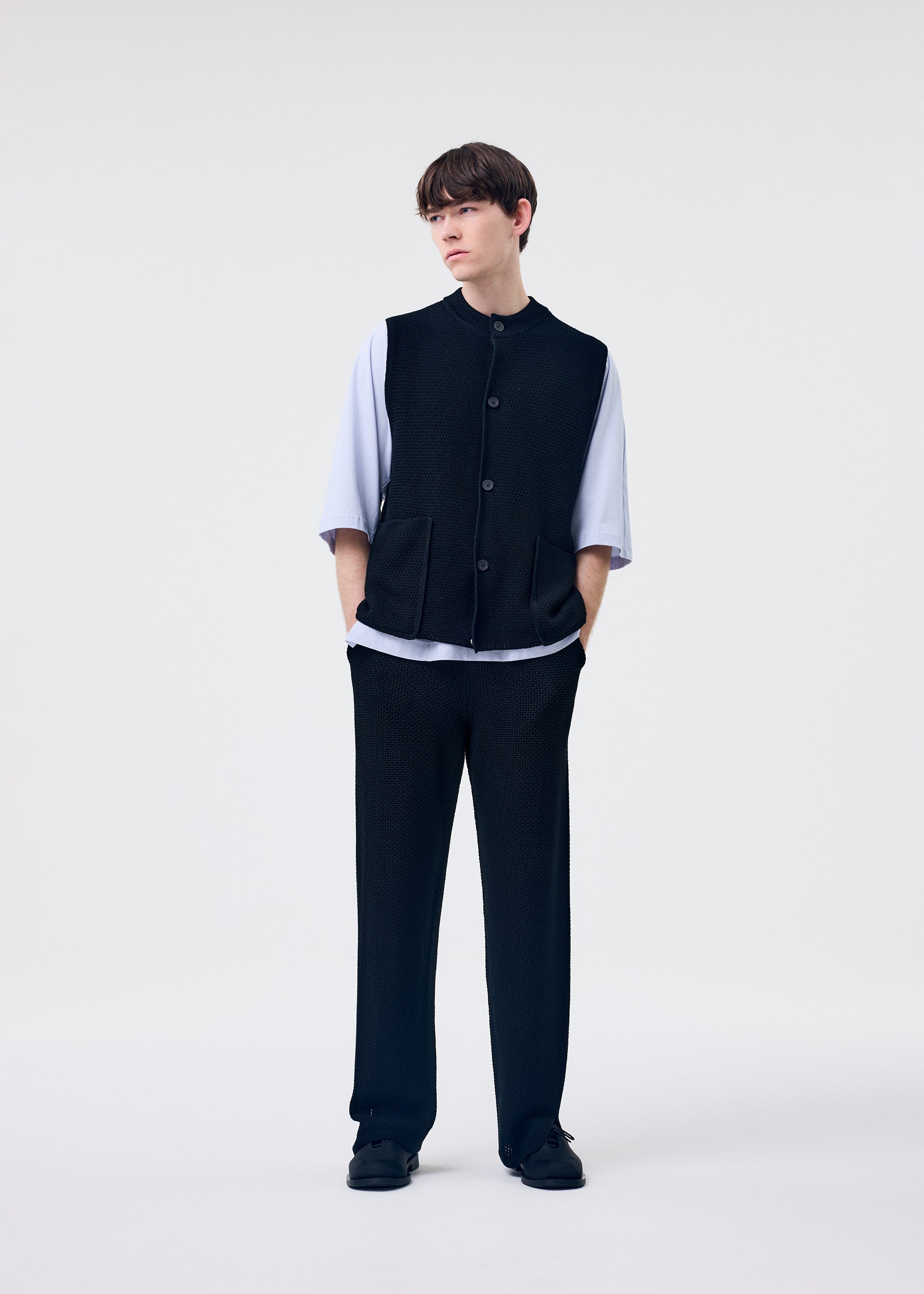 RUSTIC KNIT Vest Black