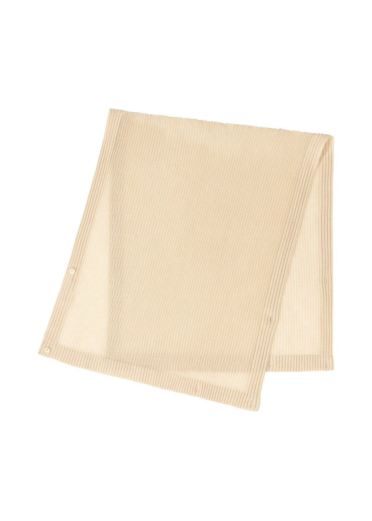 A product shot of the HOMME PLISSÉ ISSEY MIYAKE RUSTIC MESH STOLE stole in ivory.