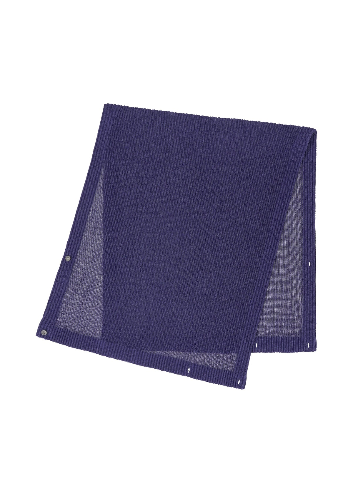 A product shot of the HOMME PLISSÉ ISSEY MIYAKE RUSTIC MESH STOLE stole in blue.