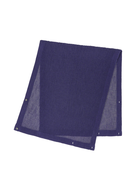 A product shot of the HOMME PLISSÉ ISSEY MIYAKE RUSTIC MESH STOLE stole in blue.