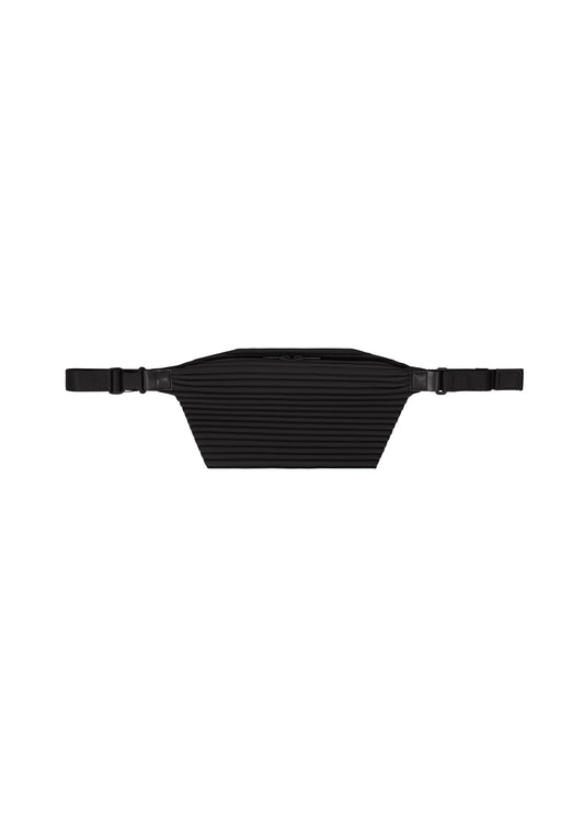 A product shot of the HOMME PLISSÉ ISSEY MIYAKE PLEATS SLIM BAG bag in black.