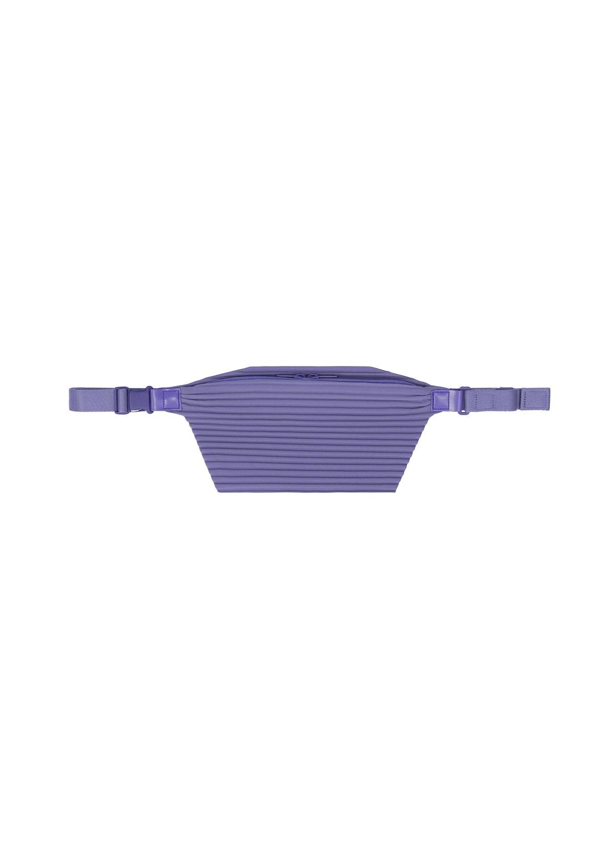 A product shot of the HOMME PLISSÉ ISSEY MIYAKE PLEATS SLIM BAG bag in blue purple.
