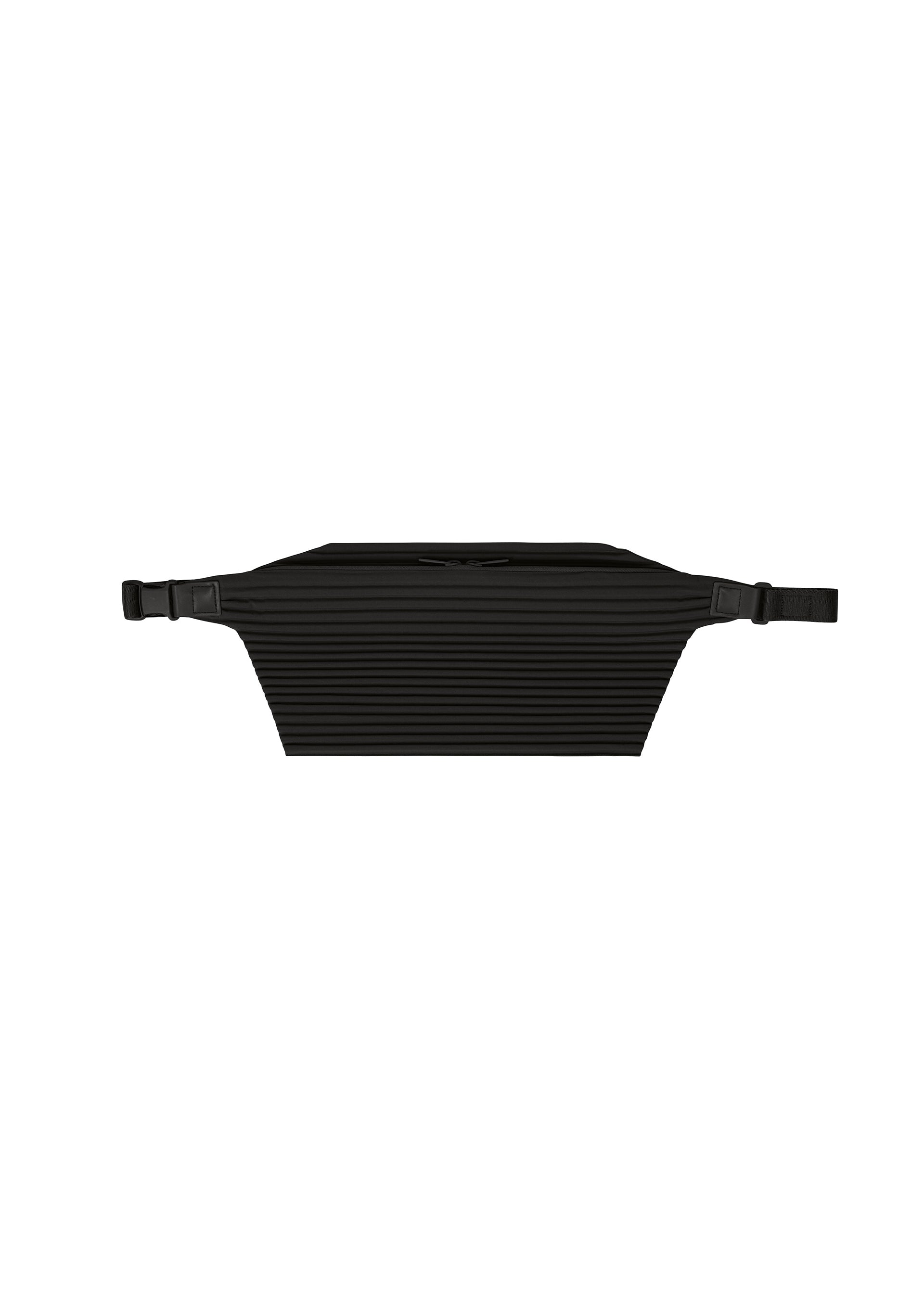 A product shot of the HOMME PLISSÉ ISSEY MIYAKE PLEATS SLIM BAG bag in black.