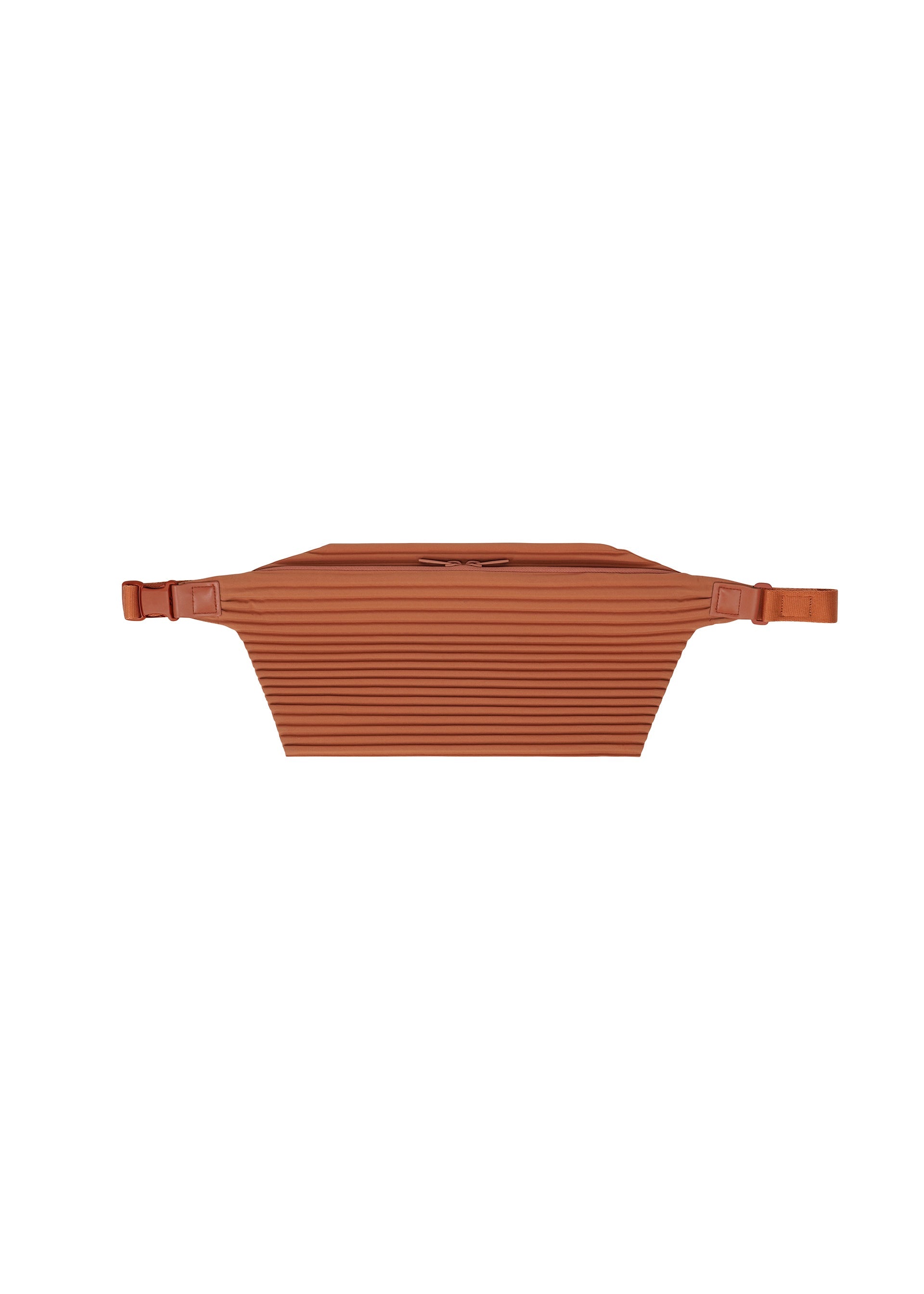 A product shot of the HOMME PLISSÉ ISSEY MIYAKE PLEATS SLIM BAG bag in shade vermillion.