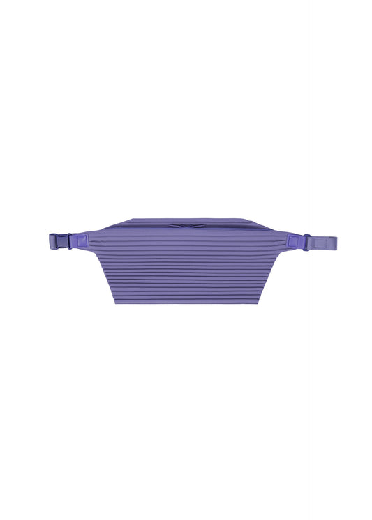 A product shot of the HOMME PLISSÉ ISSEY MIYAKE PLEATS SLIM BAG bag in blue purple.