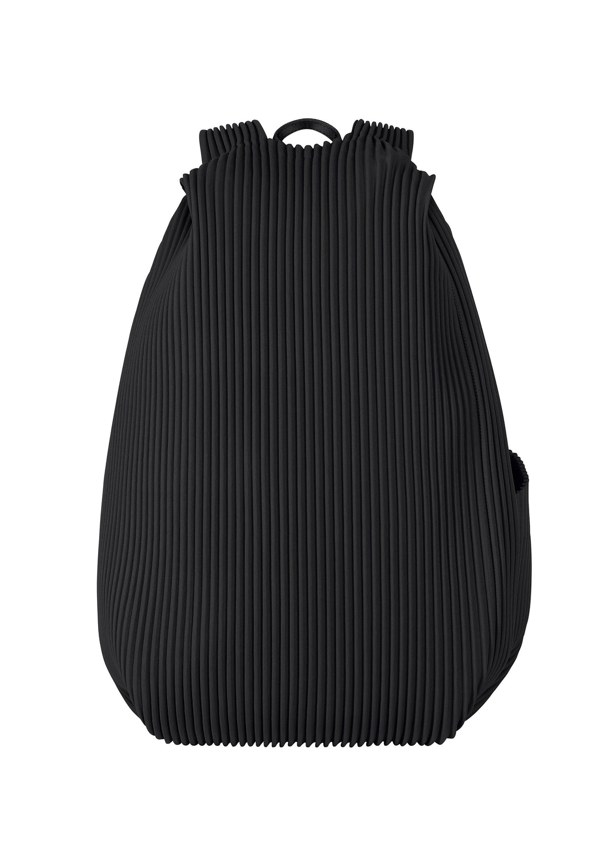 A product shot of the HOMME PLISSÉ ISSEY MIYAKE PLEATS BACKPACK bag in black.