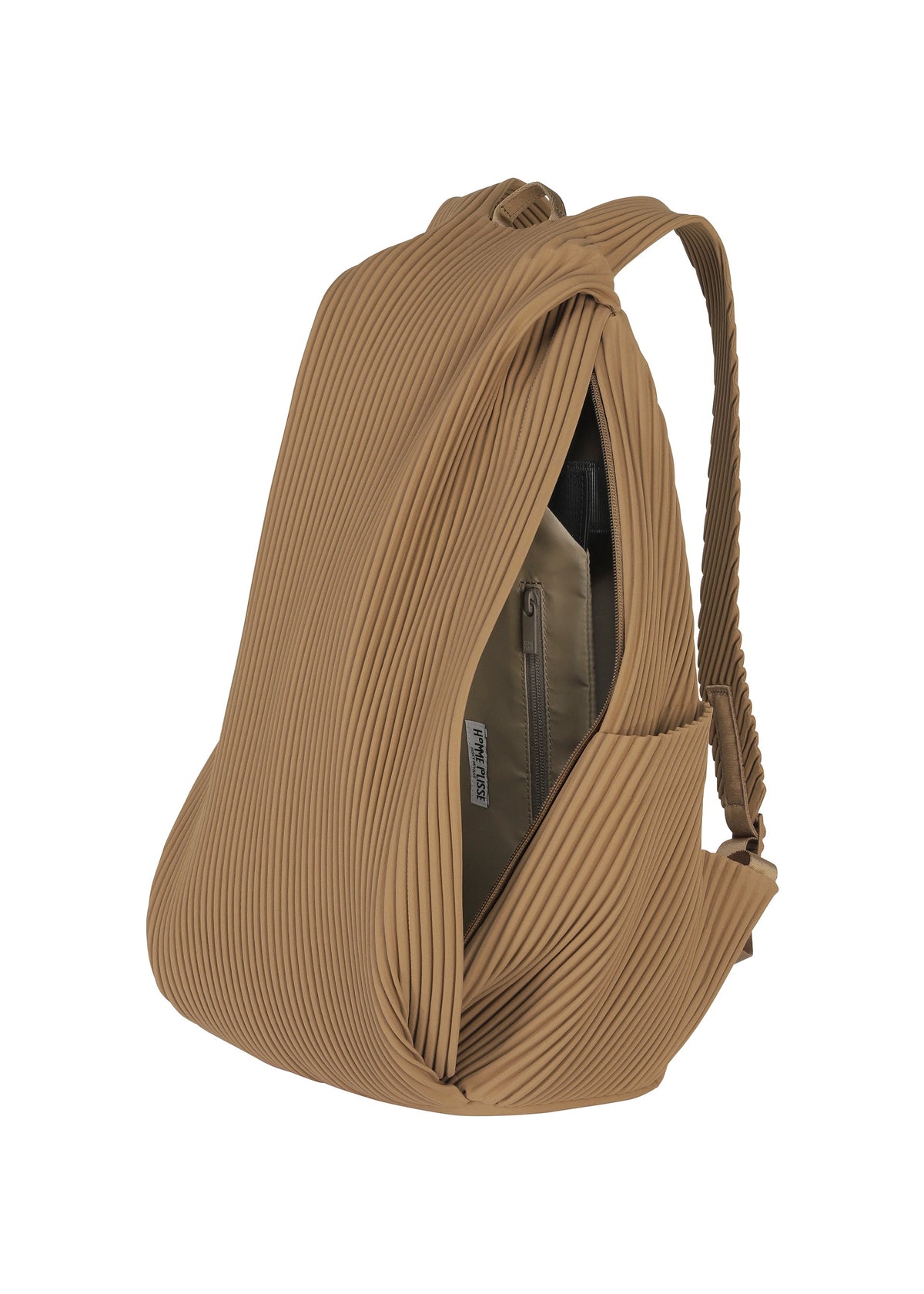 A detail shot of the HOMME PLISSÉ ISSEY MIYAKE PLEATS BACKPACK bag.