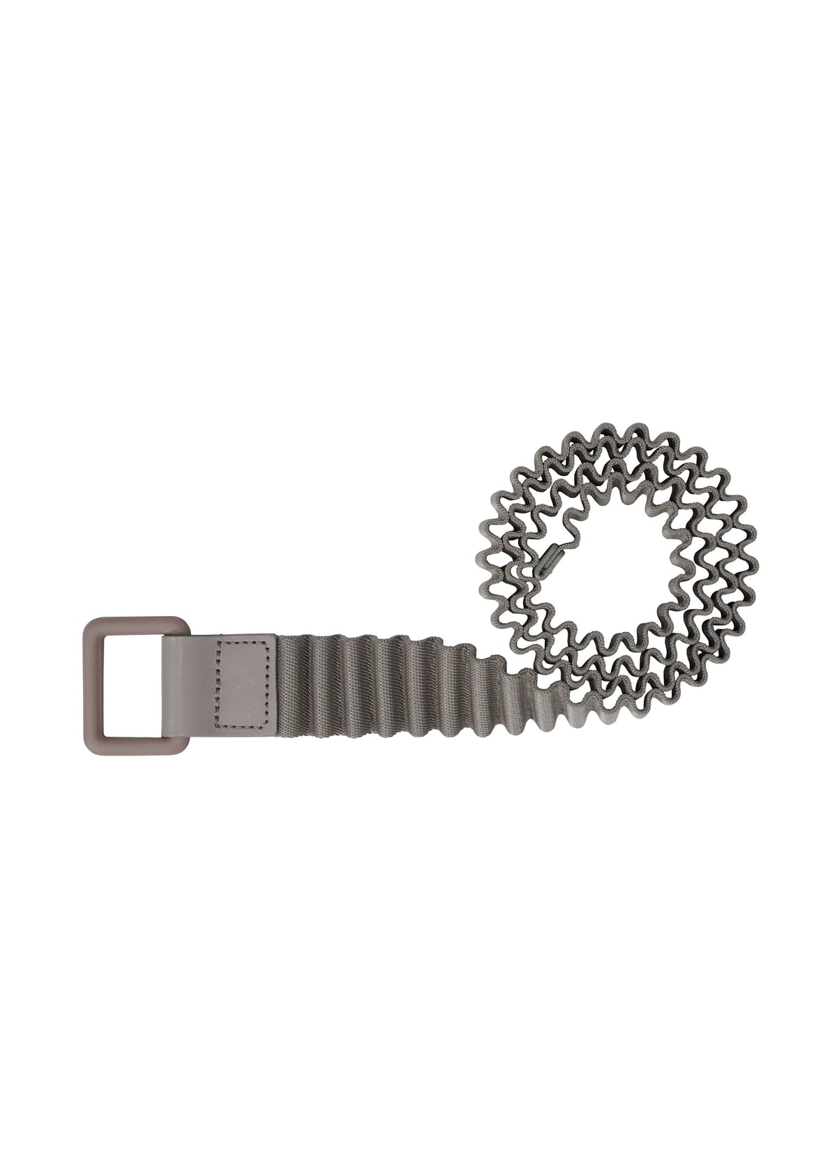 A product shot of the HOMME PLISSÉ ISSEY MIYAKE PLEATS BELT belt in gray.