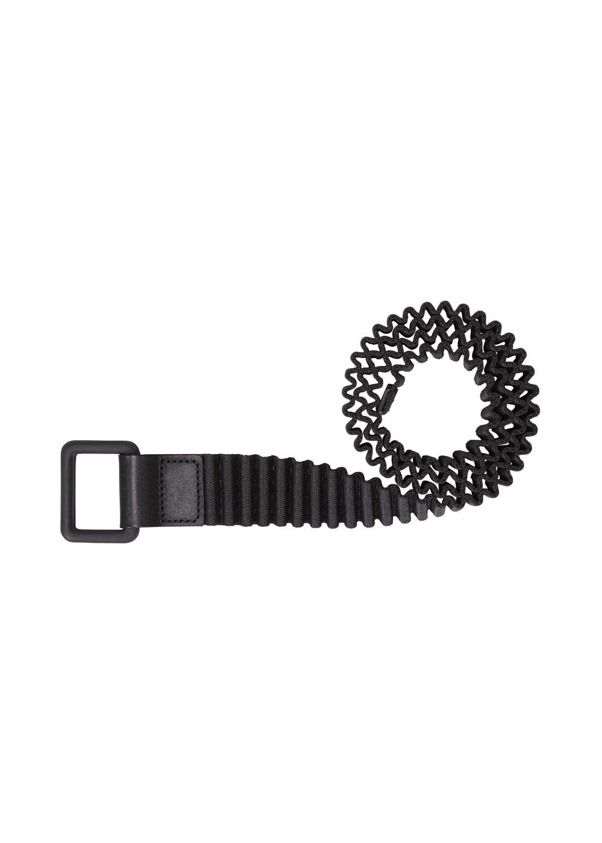 A product shot of the HOMME PLISSÉ ISSEY MIYAKE PLEATS BELT belt in black.