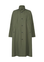 A detail shot of the HOMME PLISSÉ ISSEY MIYAKE SLIT COAT coat.