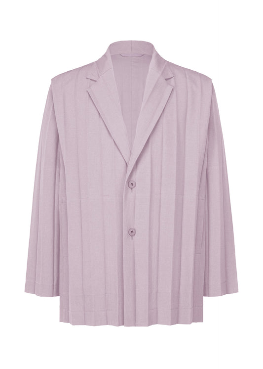 A product shot of the HOMME PLISSÉ ISSEY MIYAKE EDGE ENSEMBLE jacket in lavender.