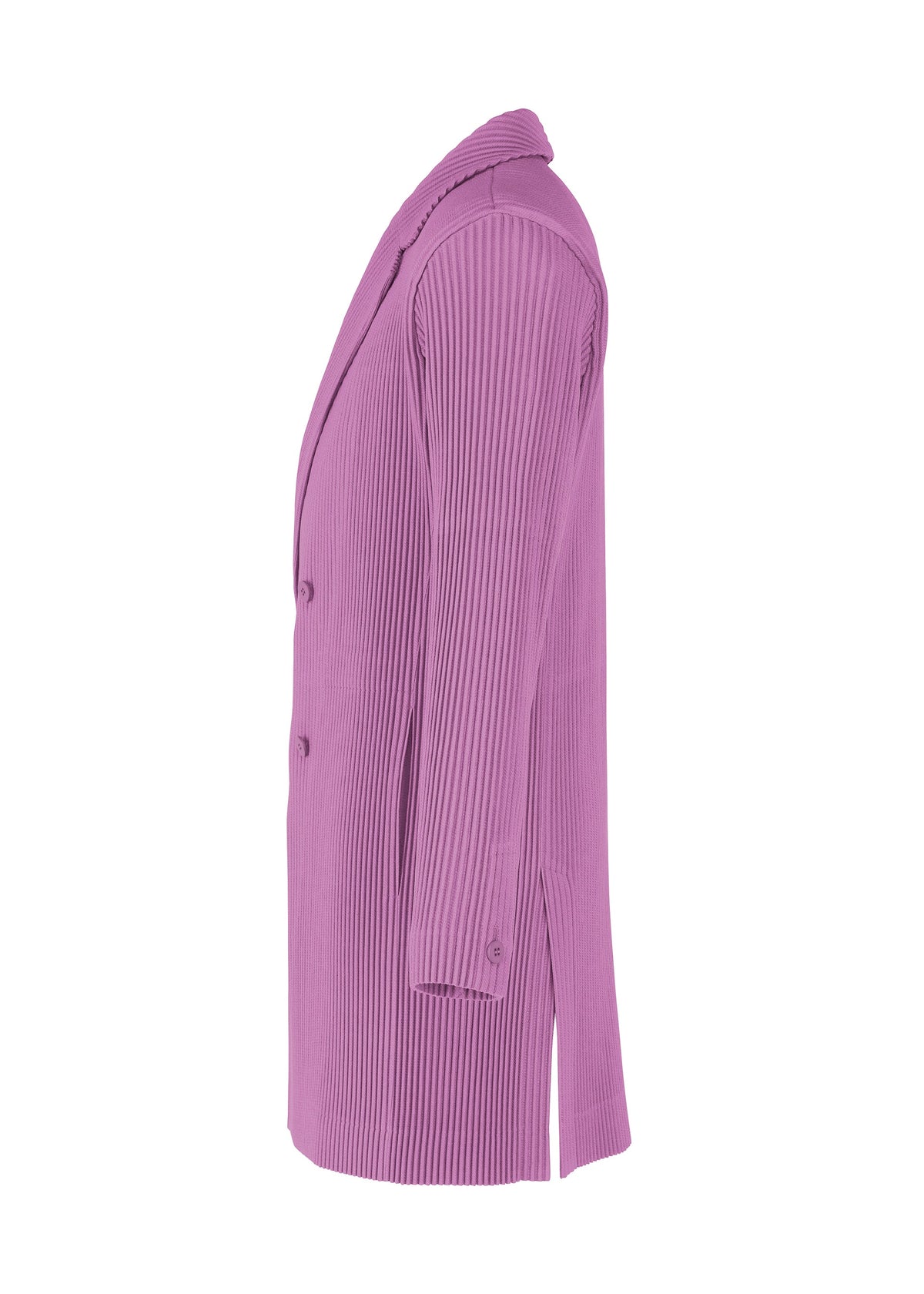 A detail shot of the HOMME PLISSÉ ISSEY MIYAKE KERSEY PLEATS jacket.