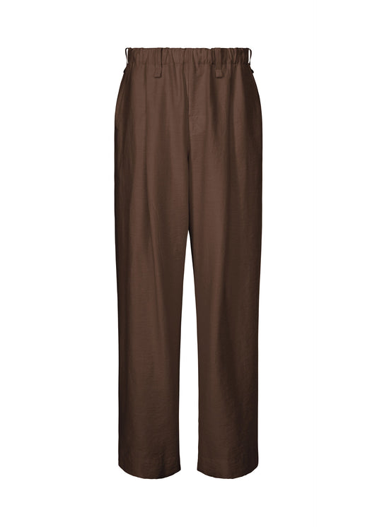 A product shot of the HOMME PLISSÉ ISSEY MIYAKE OPACITY trousers in brown.
