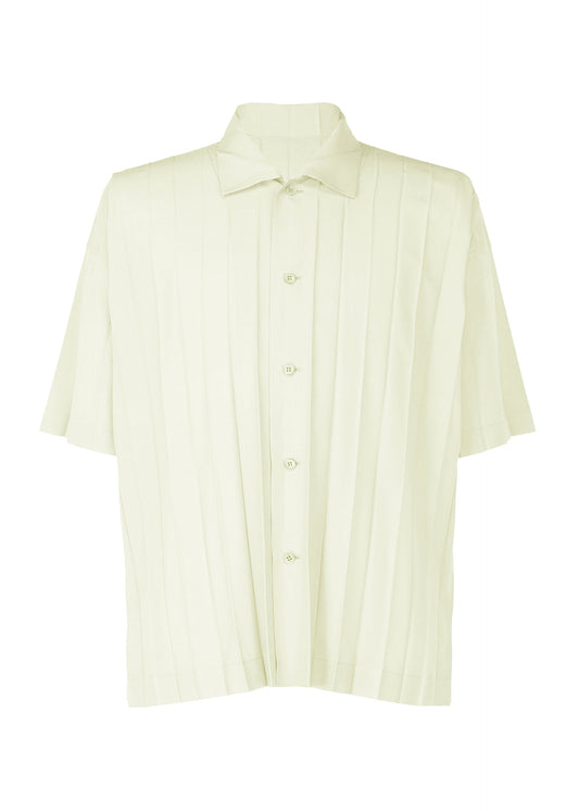 A product shot of the HOMME PLISSÉ ISSEY MIYAKE EDGE SHIRT shirt in white.