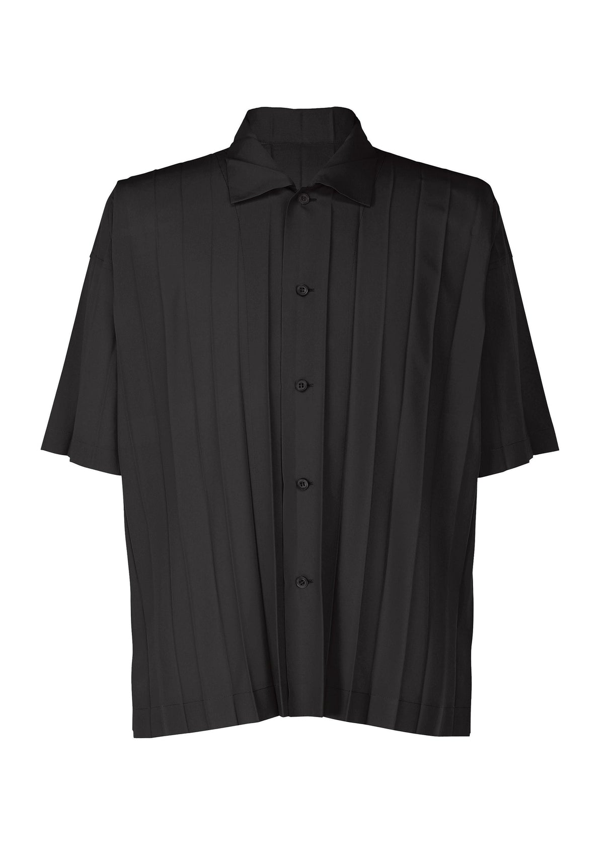 A product shot of the HOMME PLISSÉ ISSEY MIYAKE EDGE SHIRT shirt in black.