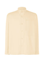 A product shot of the HOMME PLISSÉ ISSEY MIYAKE PL RAMIE SHIRT shirt in beige.