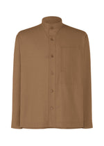 A product shot of the HOMME PLISSÉ ISSEY MIYAKE PL RAMIE SHIRT shirt in brown.