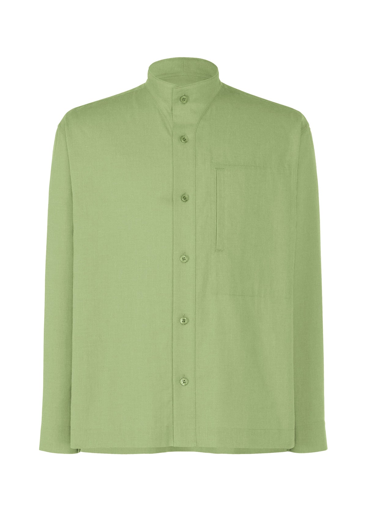 A product shot of the HOMME PLISSÉ ISSEY MIYAKE PL RAMIE SHIRT shirt in green.