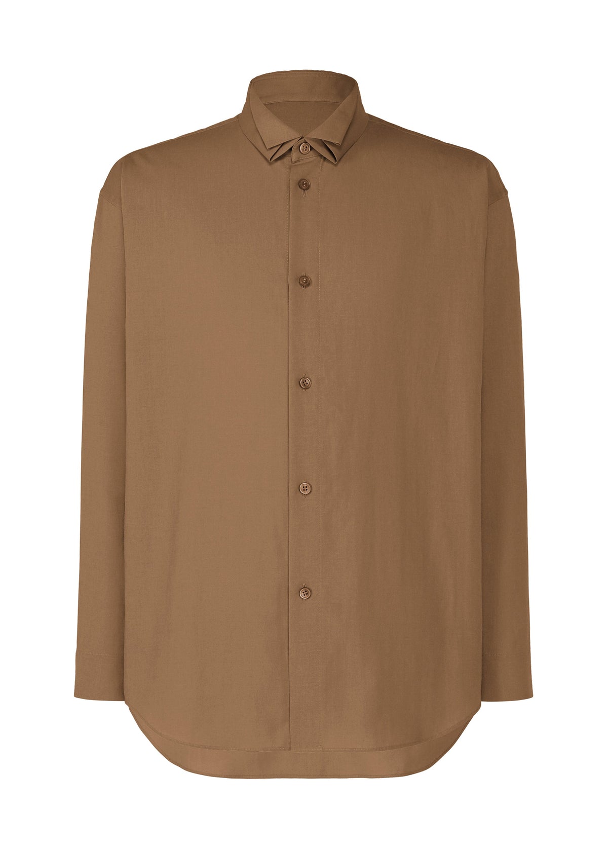 A product shot of the HOMME PLISSÉ ISSEY MIYAKE PL RAMIE SHIRT shirt in brown.