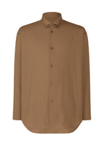 A product shot of the HOMME PLISSÉ ISSEY MIYAKE PL RAMIE SHIRT shirt in brown.