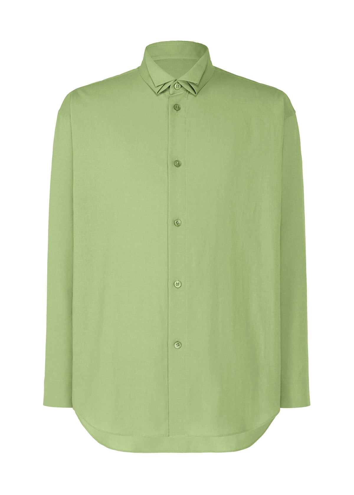A product shot of the HOMME PLISSÉ ISSEY MIYAKE PL RAMIE SHIRT shirt in green.