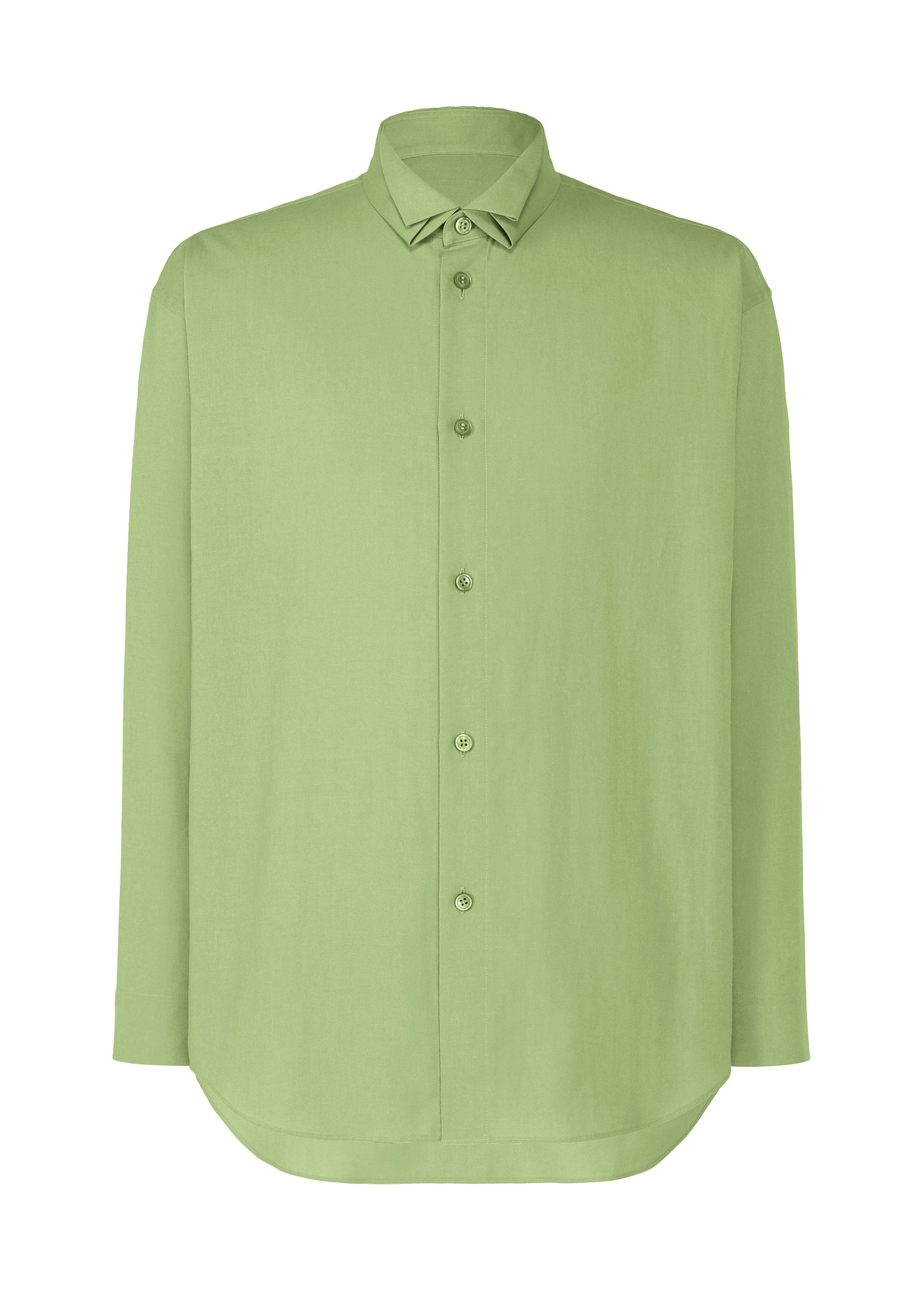 A product shot of the HOMME PLISSÉ ISSEY MIYAKE PL RAMIE SHIRT shirt in green.
