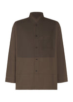 A product shot of the HOMME PLISSÉ ISSEY MIYAKE PRESS SHIRT shirt in brown.