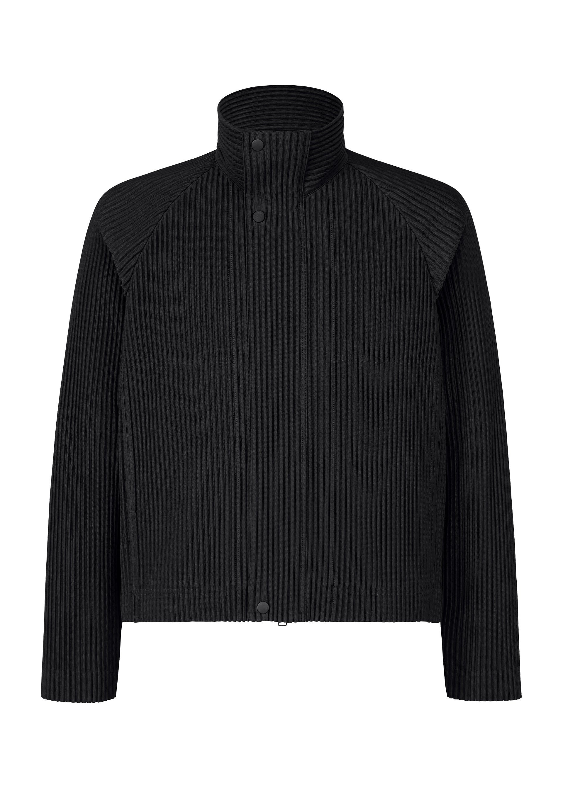 A product shot of the HOMME PLISSÉ ISSEY MIYAKE TAILORED PLEATS 1 blouson in black.