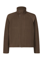 A product shot of the HOMME PLISSÉ ISSEY MIYAKE TAILORED PLEATS 1 blouson in shadow brown.