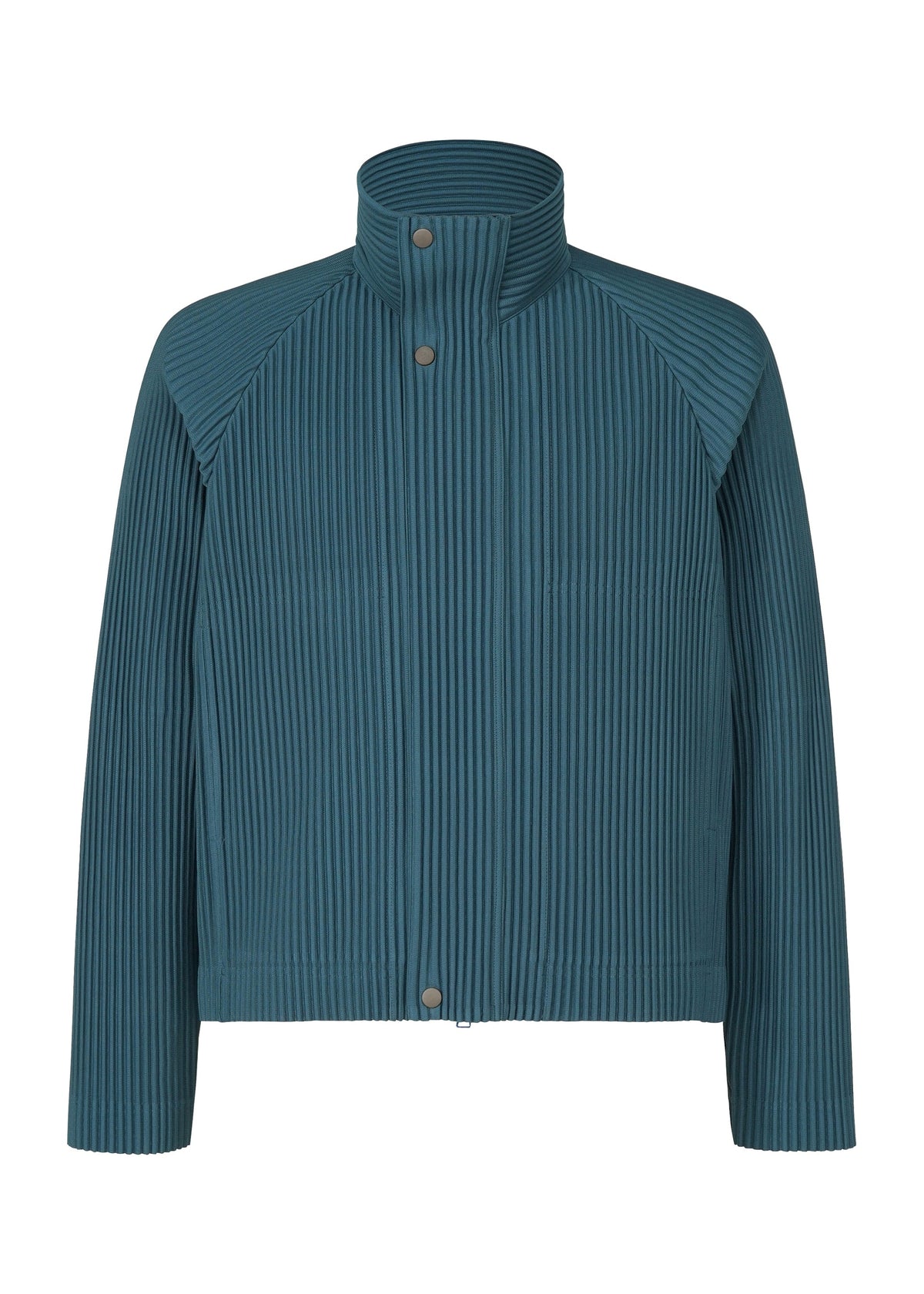 A product shot of the HOMME PLISSÉ ISSEY MIYAKE TAILORED PLEATS 1 blouson in shadow blue.