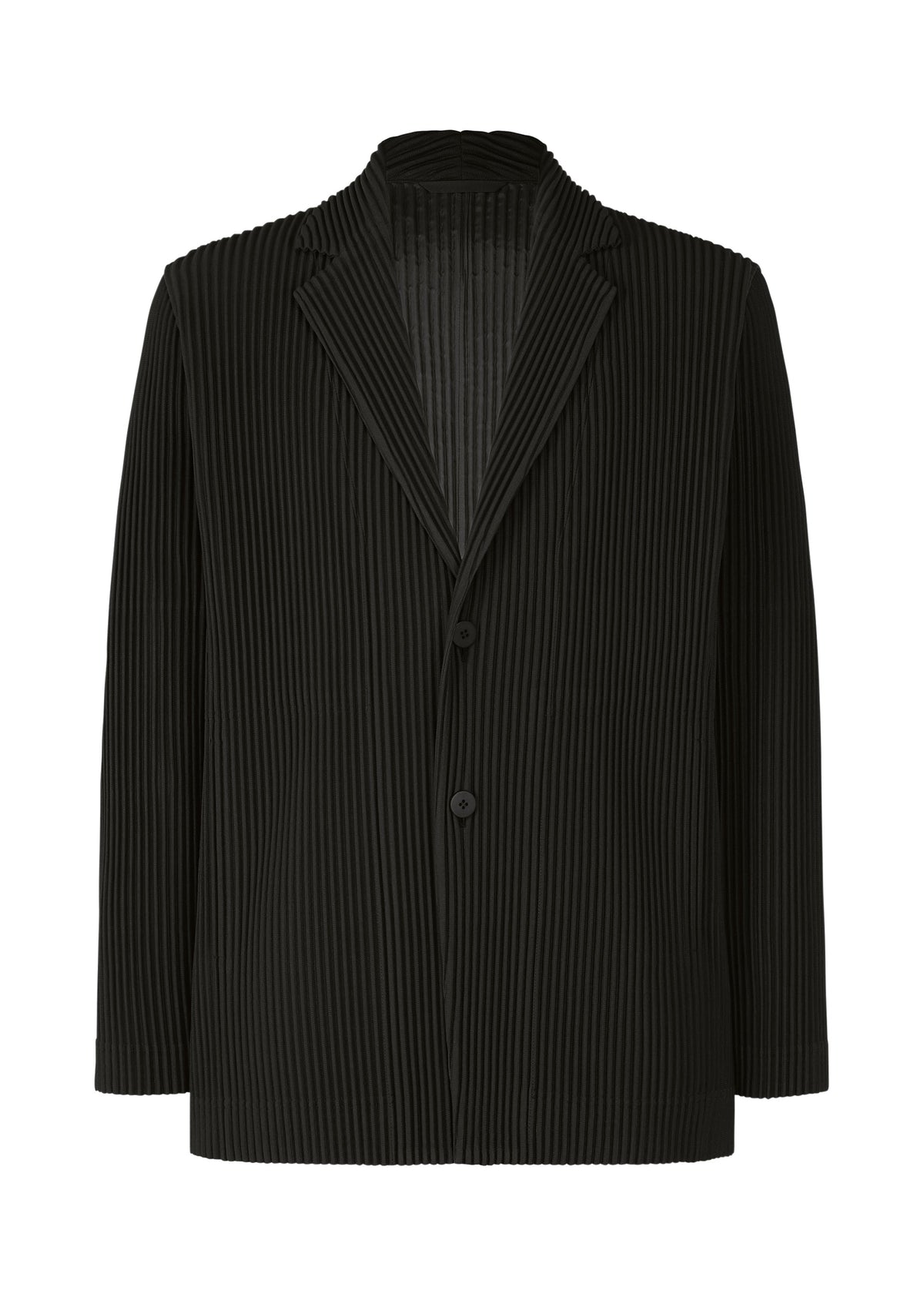 A product shot of the HOMME PLISSÉ ISSEY MIYAKE TAILORED PLEATS 1 jacket in black.