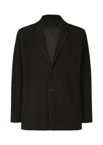 A product shot of the HOMME PLISSÉ ISSEY MIYAKE TAILORED PLEATS 1 jacket in black.