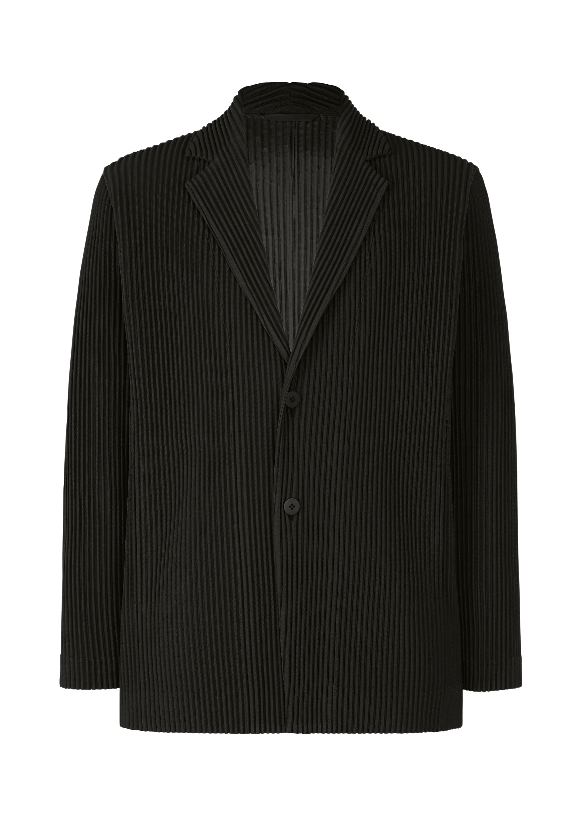 A product shot of the HOMME PLISSÉ ISSEY MIYAKE TAILORED PLEATS 1 jacket in black.
