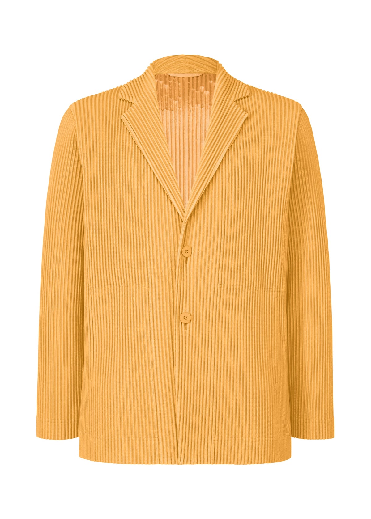 A product shot of the HOMME PLISSÉ ISSEY MIYAKE TAILORED PLEATS 1 jacket in glow orange.