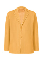 A product shot of the HOMME PLISSÉ ISSEY MIYAKE TAILORED PLEATS 1 jacket in glow orange.