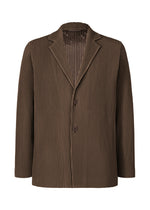 A product shot of the HOMME PLISSÉ ISSEY MIYAKE TAILORED PLEATS 1 jacket in shadow brown.
