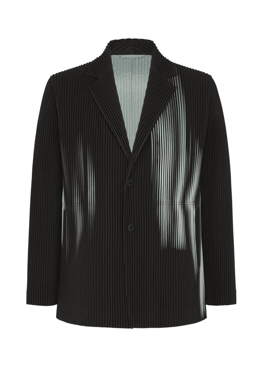 A product shot of the HOMME PLISSÉ ISSEY MIYAKE IN THE SHADOW jacket in shadow black.