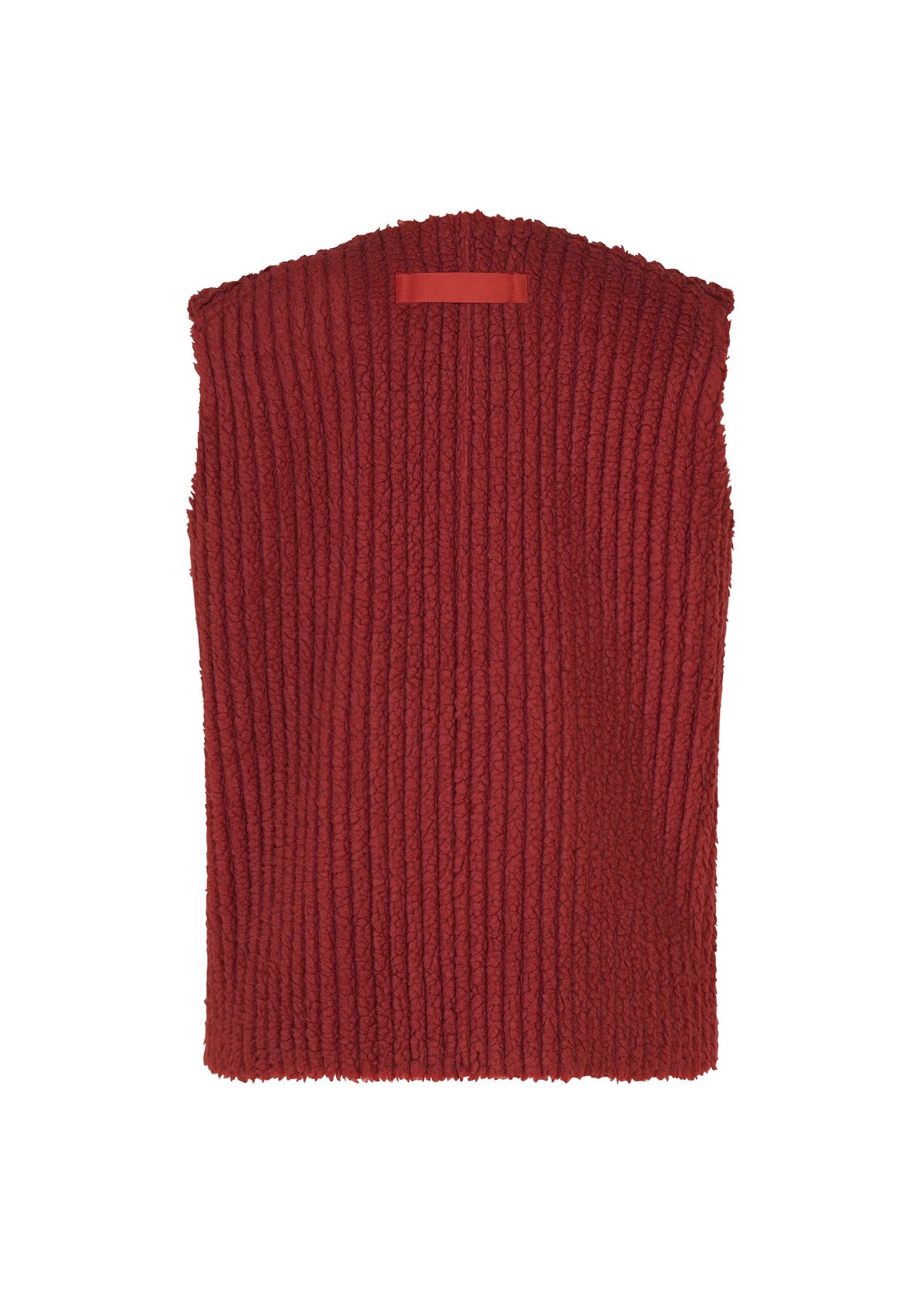 A detail shot of the HOMME PLISSÉ ISSEY MIYAKE FLEECE PLEATS vest.