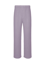 A product shot of the HOMME PLISSÉ ISSEY MIYAKE MONTHLY COLORS : JULY trousers in gloom purple.
