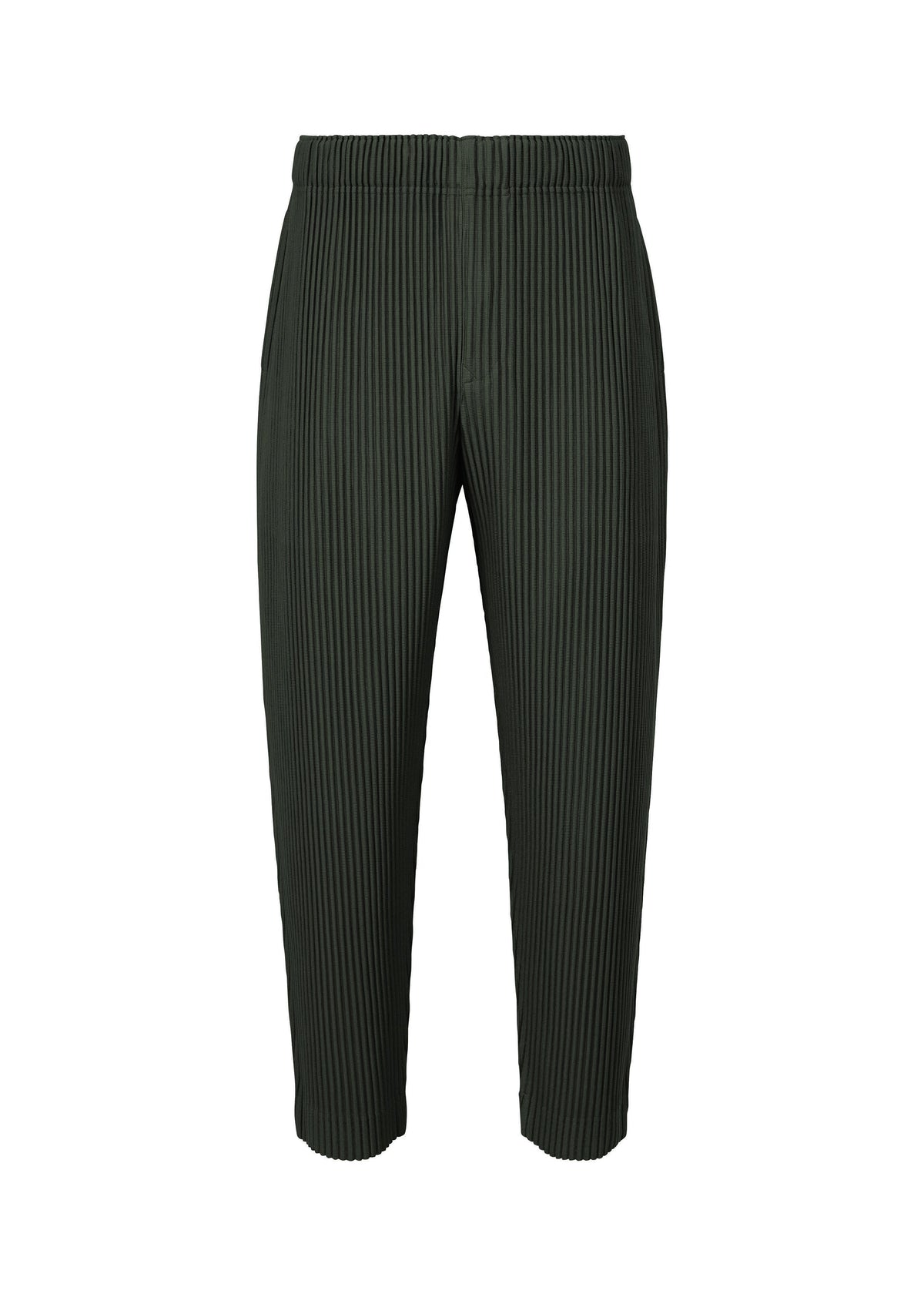 A product shot of the HOMME PLISSÉ ISSEY MIYAKE MONTHLY COLORS : AUGUST pants in inky gray.