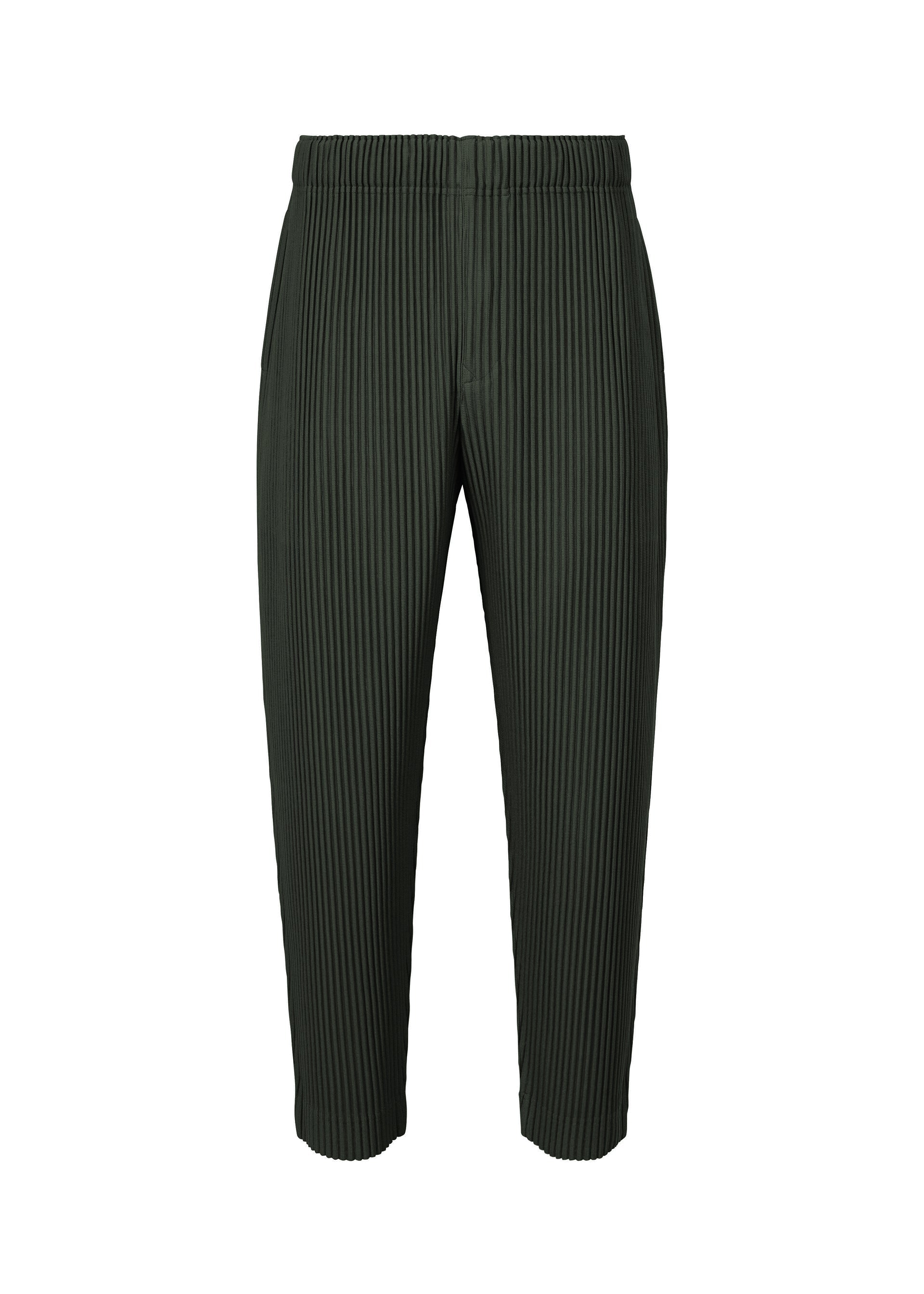 A product shot of the HOMME PLISSÉ ISSEY MIYAKE MONTHLY COLORS : AUGUST pants in inky gray.