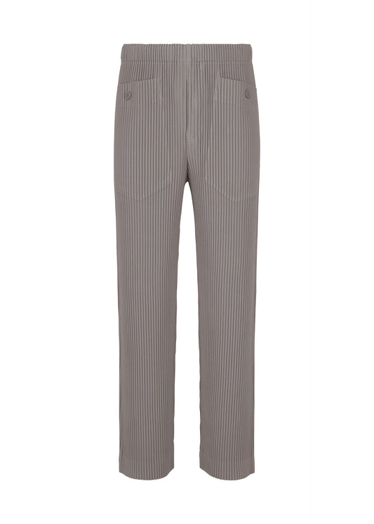 A product shot of the HOMME PLISSÉ ISSEY MIYAKE MONTHLY COLORS : OCTOBER trousers in dim gray.