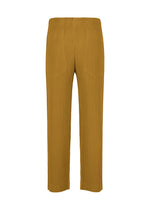 A detail shot of the HOMME PLISSÉ ISSEY MIYAKE MONTHLY COLORS : OCTOBER trousers.