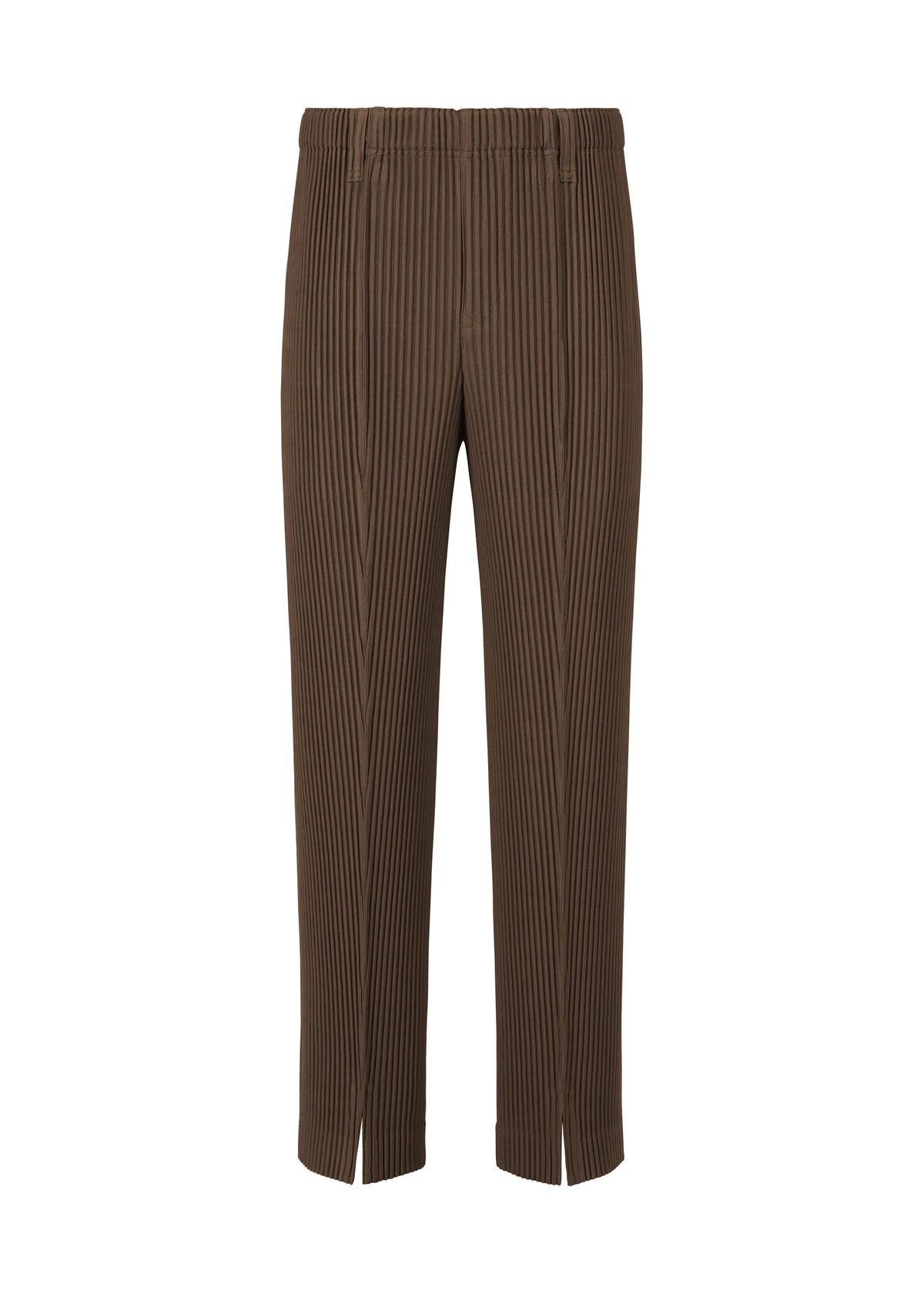 A product shot of the HOMME PLISSÉ ISSEY MIYAKE TAILORED PLEATS 1 pants in shadow brown.