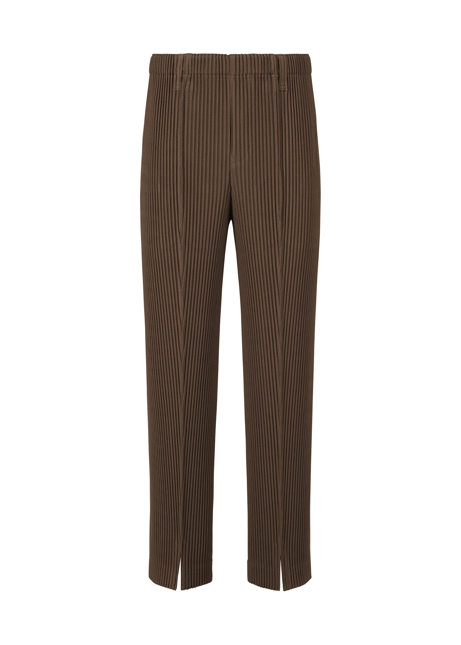 A product shot of the HOMME PLISSÉ ISSEY MIYAKE TAILORED PLEATS 1 pants in shadow brown.